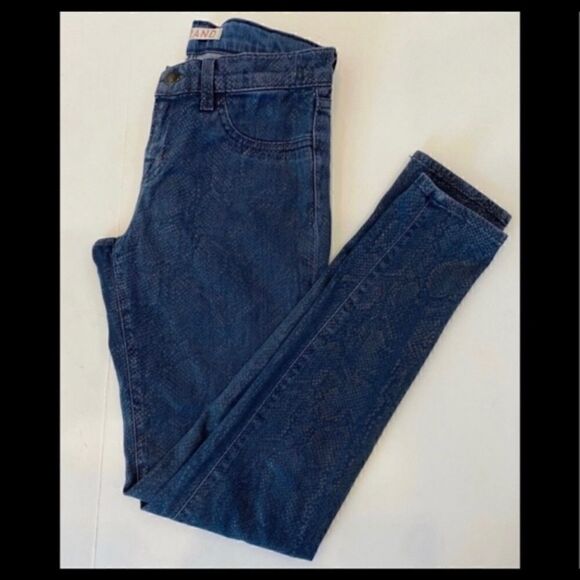 J BRAND BOA PRINT COATED SKINNY BLUE JEANS - Picture 2 of 7